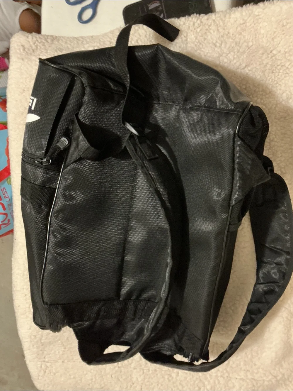 Vintage Black Backpack with White Script Logo